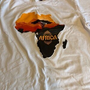 Africa Map Graphic T-Shirt - White, Black,